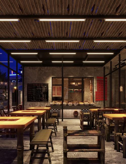 尚世经久品牌策划餐饮空间设计案例——六大厨灶台鱼农家风门店实景